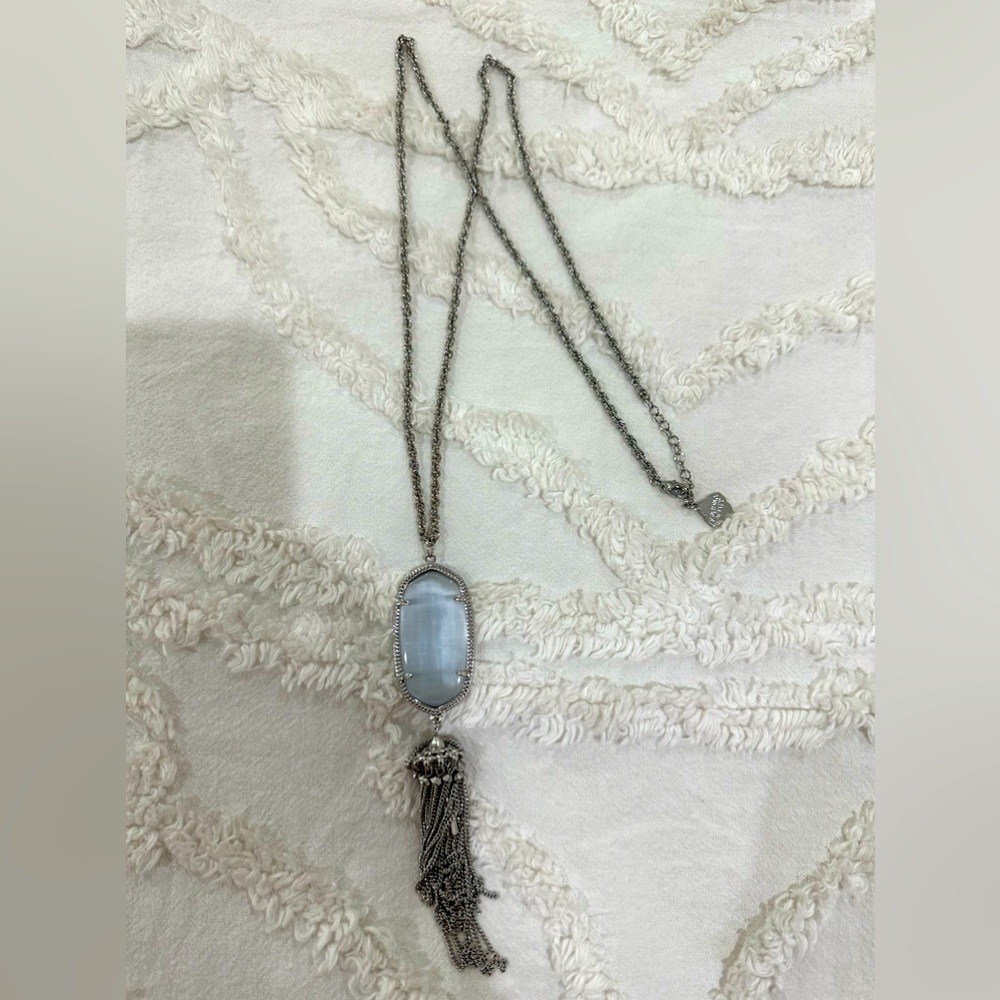 Silver and gray Kendra Scott necklace